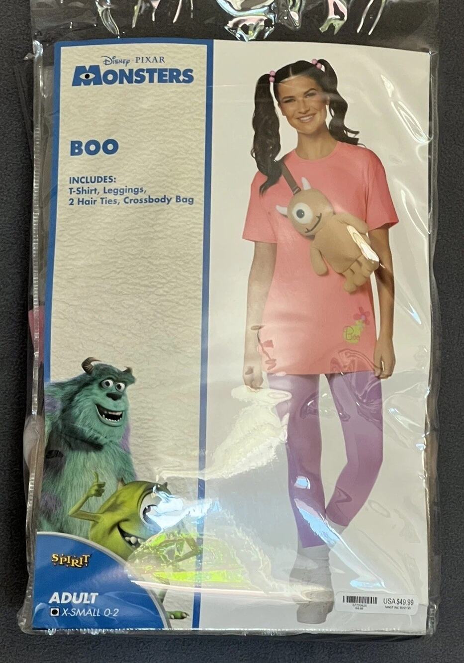 Disney Pixar Monsters Inc Boo Adult XS Spirit Halloween Costume 5 Piece Set